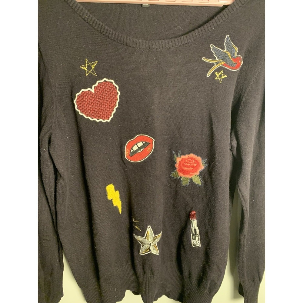 Torrid Embellished Patches Pullover Sweater 3X - Picture 4 of 7